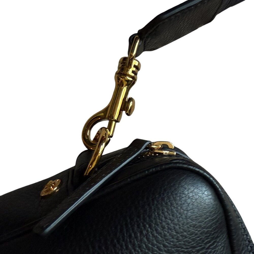 VERSACE 1013360 BLACK LEATHER MEDUSA MEDALION BRIEFCASE MESSENGER SHOULDER BAG - Picture 10 of 15